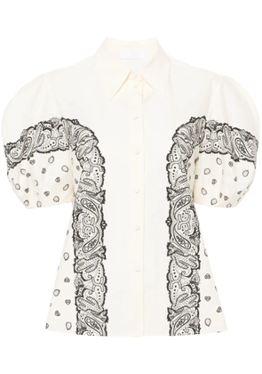 Chloé bandana-print cotton blouse - Neutrals