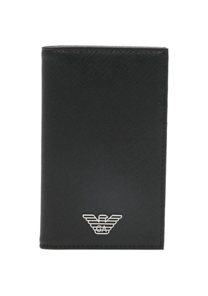 Emporio Armani logo-plaque card holder - Black
