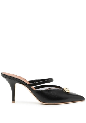 Malone Souliers 70mm logo-plaque mules - Black