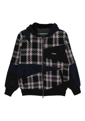 Andersson Bell patchwork hood zip-up jacket - Black