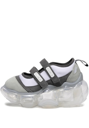 GROUNDS double-strap jelly trainers - Grey
