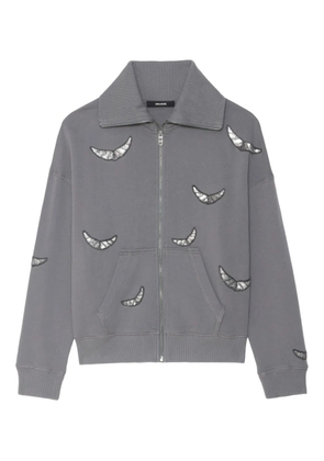 Zadig&Voltaire Milly embellished zip sweatshirt - Grey