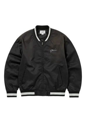 This Is Never That embroidered ribbed-trim bomber jacket - Black