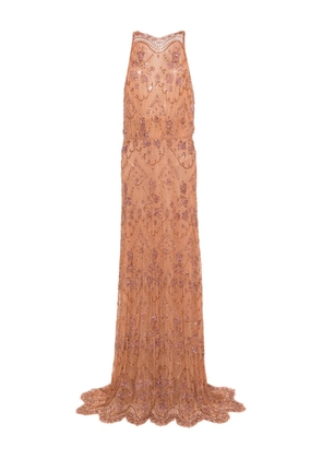 MIAU by Clara Rotescu beaded maxi dress - Brown