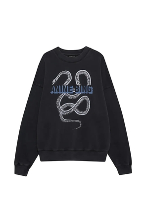 ANINE BING snake graphic sweatshirt - Black