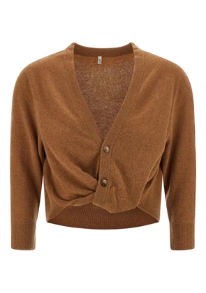 R13 twisted-knot cashmere cardigan - Brown