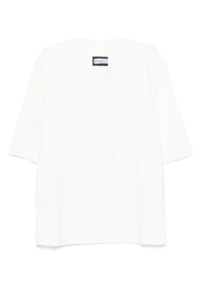 HAMZA Thom raw-edge V-neck T-shirt - White