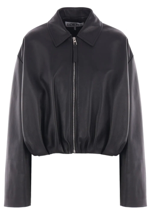 LOEWE draped leather jacket - Black