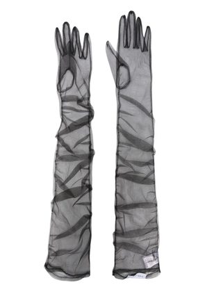 Ioana Ciolacu sheer long-length gloves - Black
