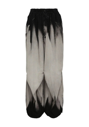 Yohji Yamamoto ombré-effectdrawstring trousers - Black