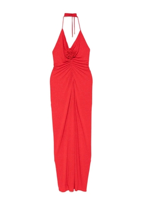 ROSERRY halterneck rose-embellished maxi dress - Red