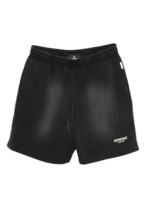Represent elastic-waistband cotton shorts - Black