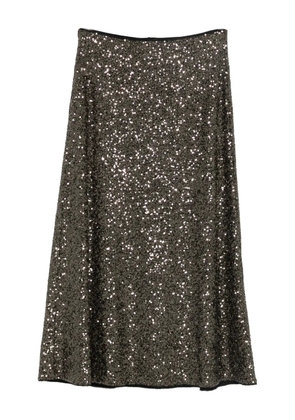 Luisa Cerano sequin-embellished midi straight skirt - Brown