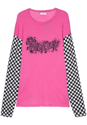 ERL distressed-finish cotton T-shirt - Pink