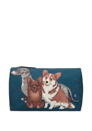Inoui Editions dog-print clutch bag - Blue