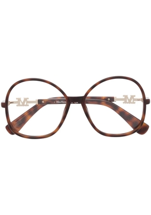 Max Mara Eyewear tortoiseshell-effect oversized glasses - Brown