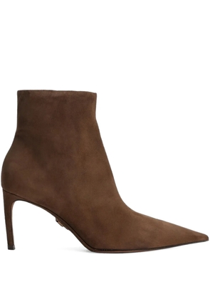 Dolce & Gabbana 75mm Devotion pointed-toe ankle boots - Brown