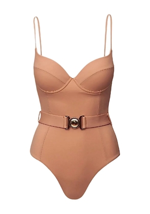 SOFIA ERHAN belted underwired swimsuit - Brown