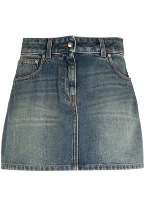 Palm Angels star-motif denim mini skirt - Blue