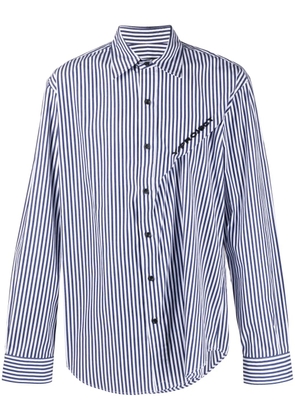 Y/Project logo-embroidered striped shirt - Blue