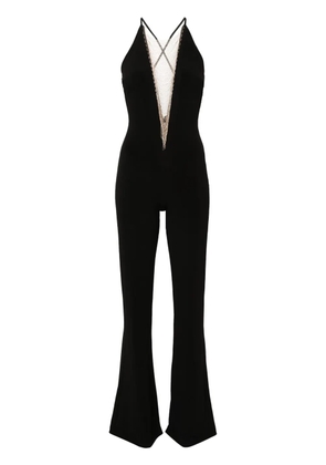 NISSA plunging V-neck jumpsuit - Black