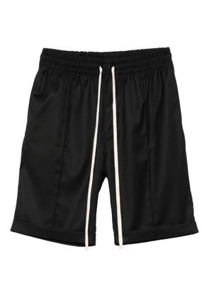 HAMZA elastic-waist cuffed shorts - Black