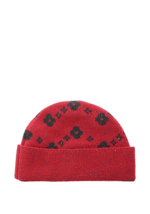 Louis Vuitton Pre-Owned floral wool beanie - Red