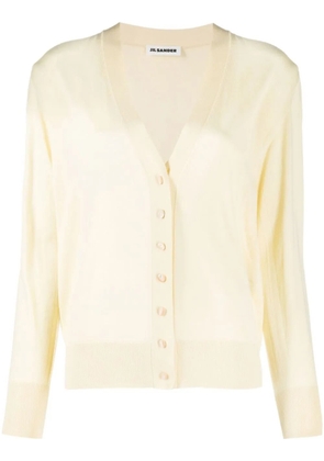 Jil Sander fine-knit V-neck cardigan - Yellow