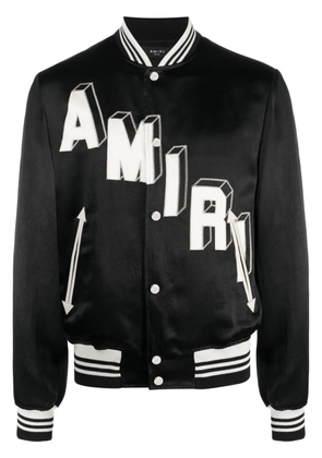 AMIRI logo-embroidered varsity jacket - Black