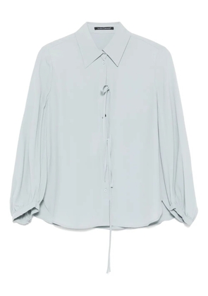 Luisa Cerano tie-neck balloon-sleeve blouse - Blue