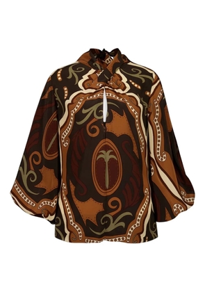Johanna Ortiz paisley-print high-neck blouse - Brown