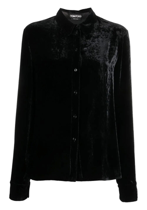TOM FORD crushed silk-velvet shirt - Black