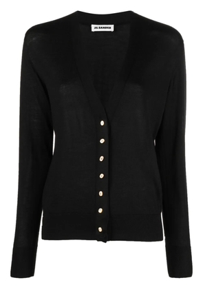 Jil Sander fine-knit V-neck cardigan - Black