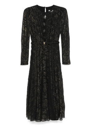 NISSA polka dot tulle midi dress - Black