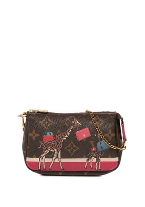 Louis Vuitton Pre-Owned 2017 Monogram Giraffe Christmas Mini Pochette Accessoires handbag - Brown