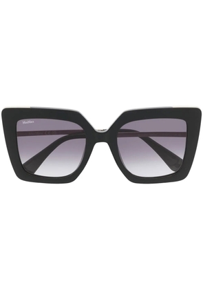 Max Mara Eyewear engraved-logo square-frame sunglasses - Black