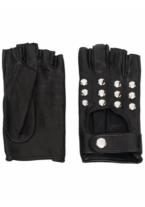 Manokhi silver-studded leather gloves - Black
