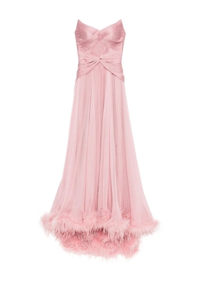Iris Serban Mikael feather-trim gown - Pink