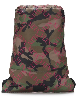Valentino Garavani Camouflage drawstring backpack - Green