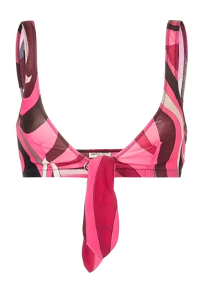 PUCCI wave-print bikini top - Pink