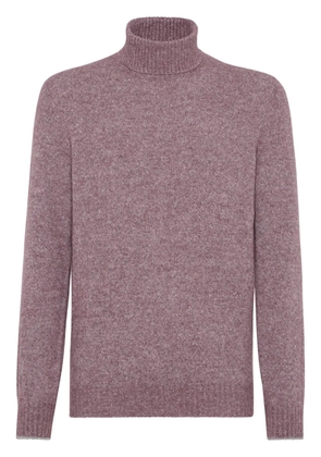 Brunello Cucinelli roll-neck mélange jumper - Red