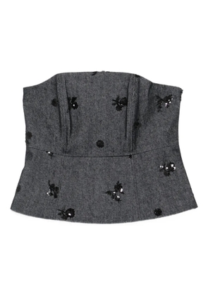 Luisa Cerano sequin-embellished bustier top - Blue