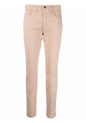 D.Exterior slim-cut straight-leg trousers - Brown