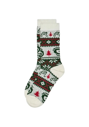 Malbon Golf Douglas Fair Isle pattern socks - White