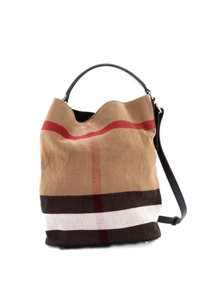 Burberry Pre-Owned Ashby Bag House Check Canvas Medium bucket bag - Black