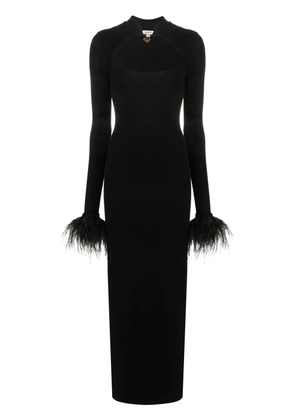 MANURÍ Cindy square-neck long dress - Black