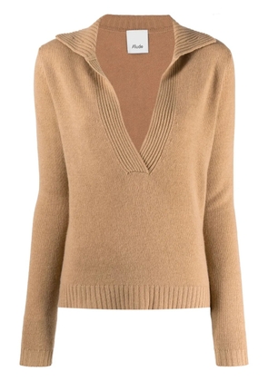 Allude V-neck cashmere jumper - Neutrals