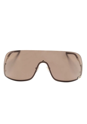 Gucci Eyewear Square-G-motif shield-frame sunglasses - Gold