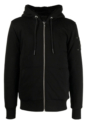 Moose Knuckles logo-plaque zip-up hoodie - Black