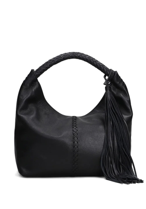 SIEDRES mini Galia braided tassel tote bag - Black